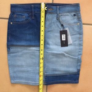 Blue Capri Casual/ Patch Denim Jean Skirt
